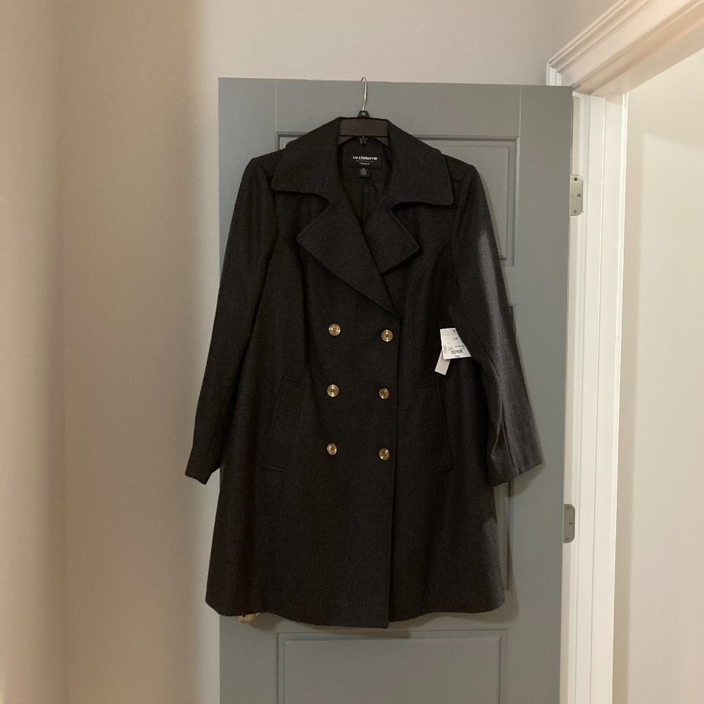 Liz Claiborne Women 1X Charcoal Peacoat